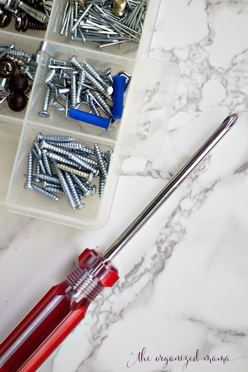 screw bin garage tool organization ideas