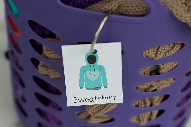 Learn how to get your home organized with items all found at The Dollar Store, with these easy organizing hacks created by professional organizer. Everything from kids clothes to doll accessories to purses to games! #organized #dollarstore