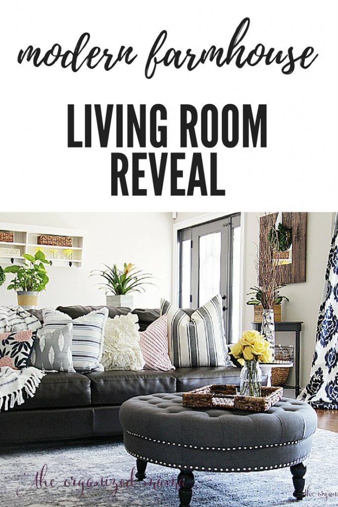 Check out inspiration for creating a modern farmhouse living room. With product links and tips for painting a fireplace, swapping out electrical outlets, and styling the room on a budget, you'll be able to set up your living room easily! #modernfarmhouse #livingroom #orc