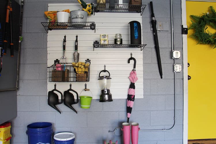 Professional organizer shares her tips for how to create effective garden tool storage using products from Lowe's Home Improvement Store! #organized #tools #garden