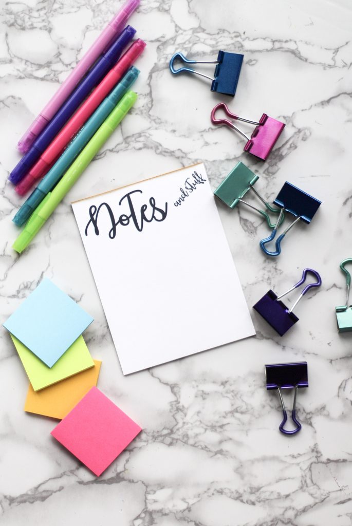 Give the gift of organization with this adorable notes and stuff notepad. 50 sheets on cardstock with cardboard backing. Perfect for yourself or a friend!