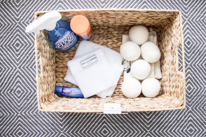 Learn tips from a professional organizer her tips on how to organize laundry room when you have limited space or unique features. #laundryroom #organized