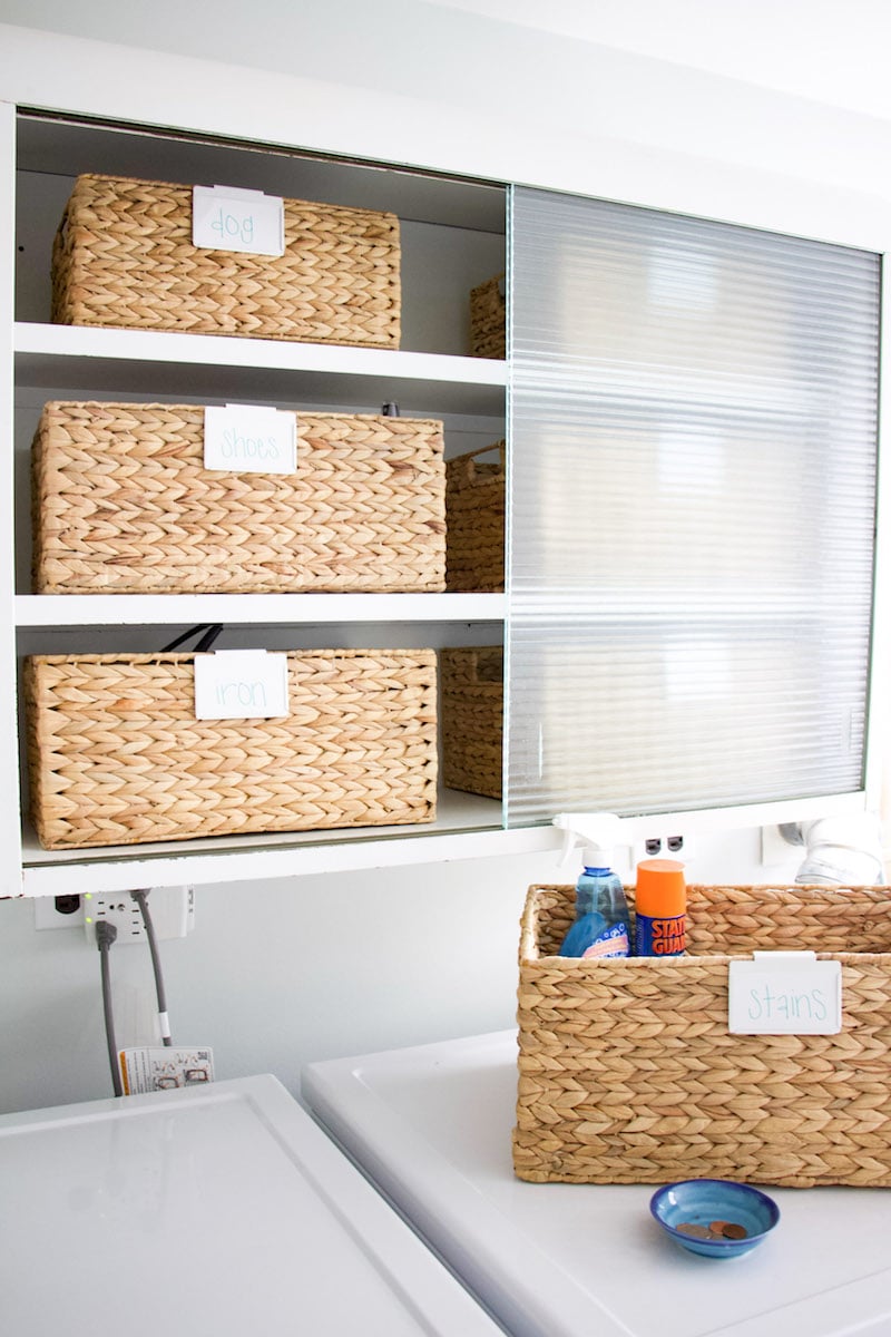Learn tips from a professional organizer her tips on how to organize laundry room when you have limited space or unique features. #laundryroom #organized