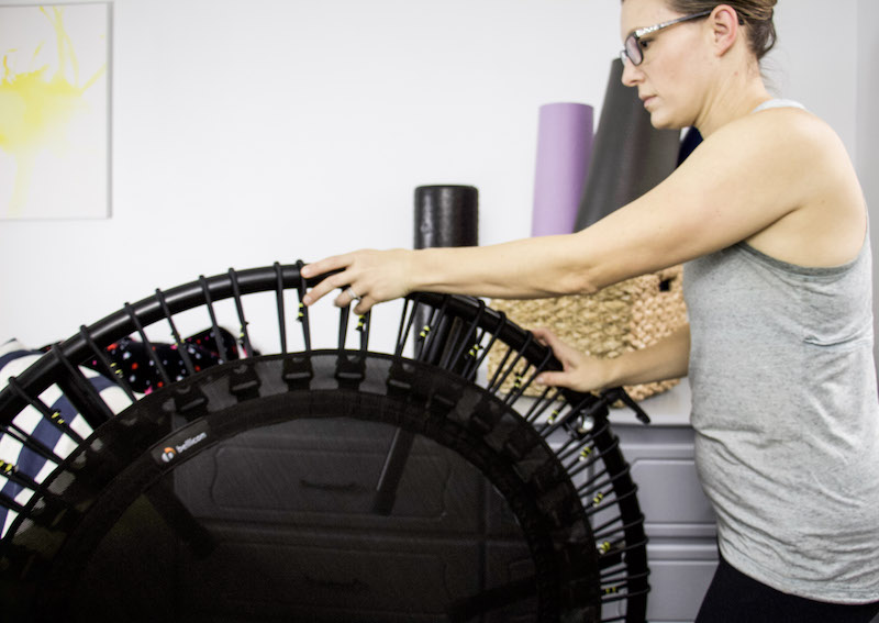 rolling bellicon rebounder to use in basement