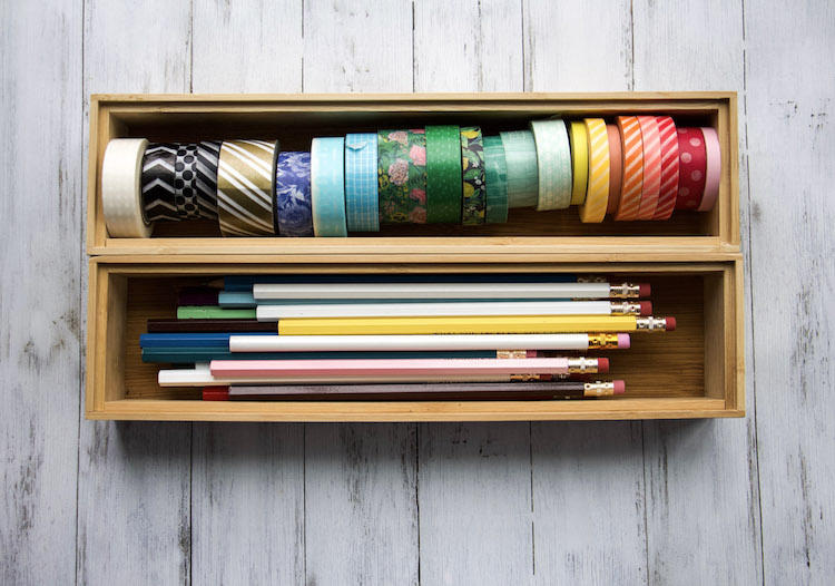 drawer organizers for holding washi tape and pencils