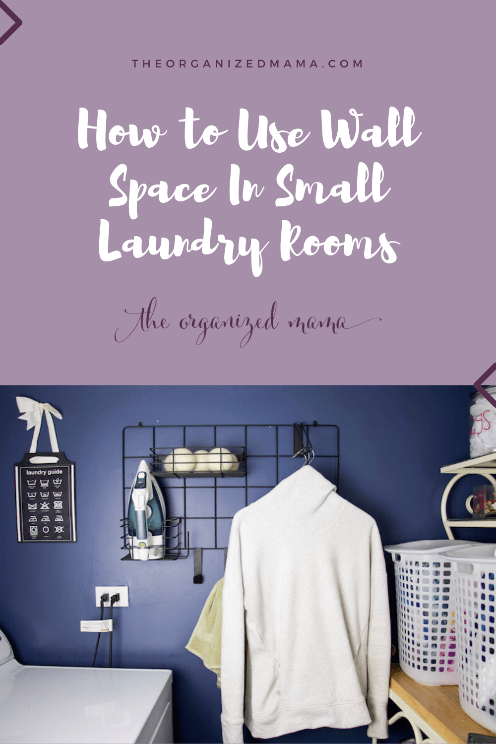 how to use wall space in small laundry rooms with the organized mama