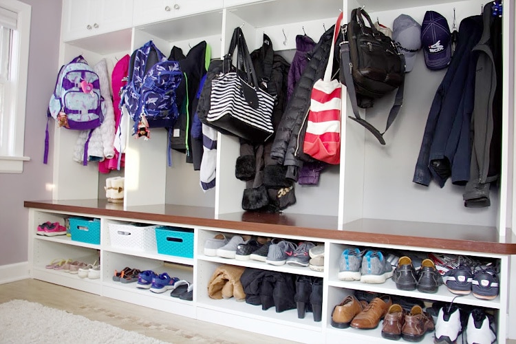 An organized mudroom #organizedmudroom
