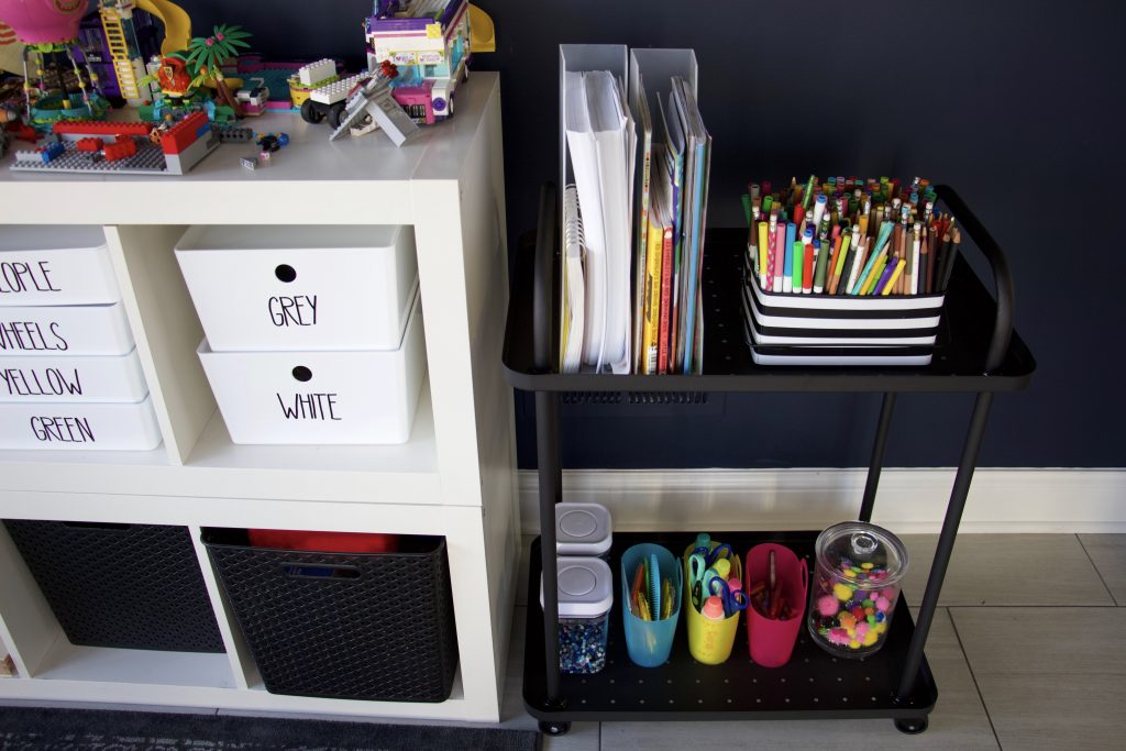 art cart using a bar cart