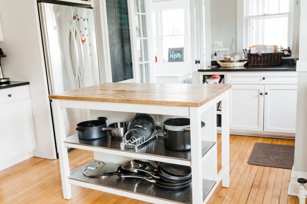 finished kitchen full shot of kitchen island
