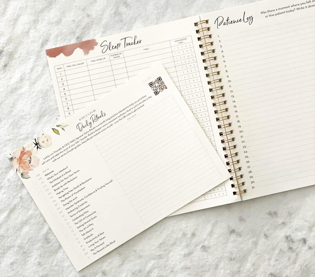 trackers inside planner called silk and sonder