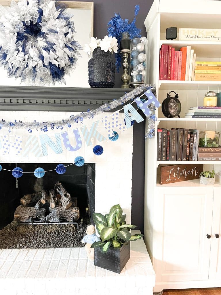 hanukkah mantel with decor