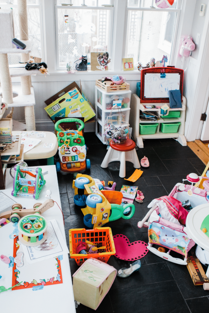 Organizing toys can be tedious. To start, collect all the toys and put them in one area of your house.