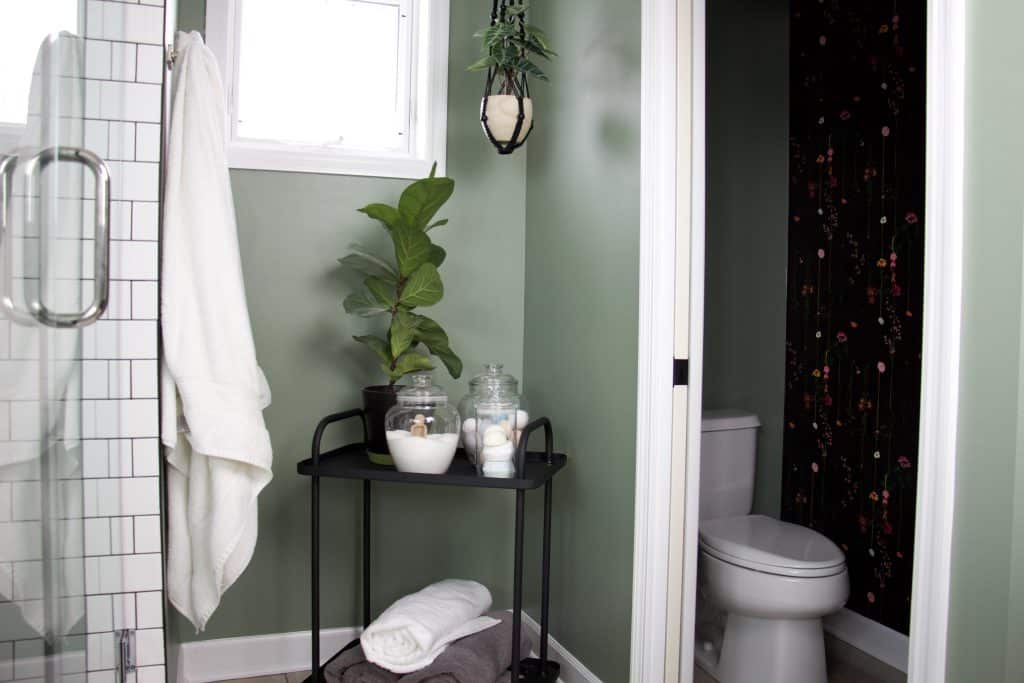 corner and wallpaper in toilet room
