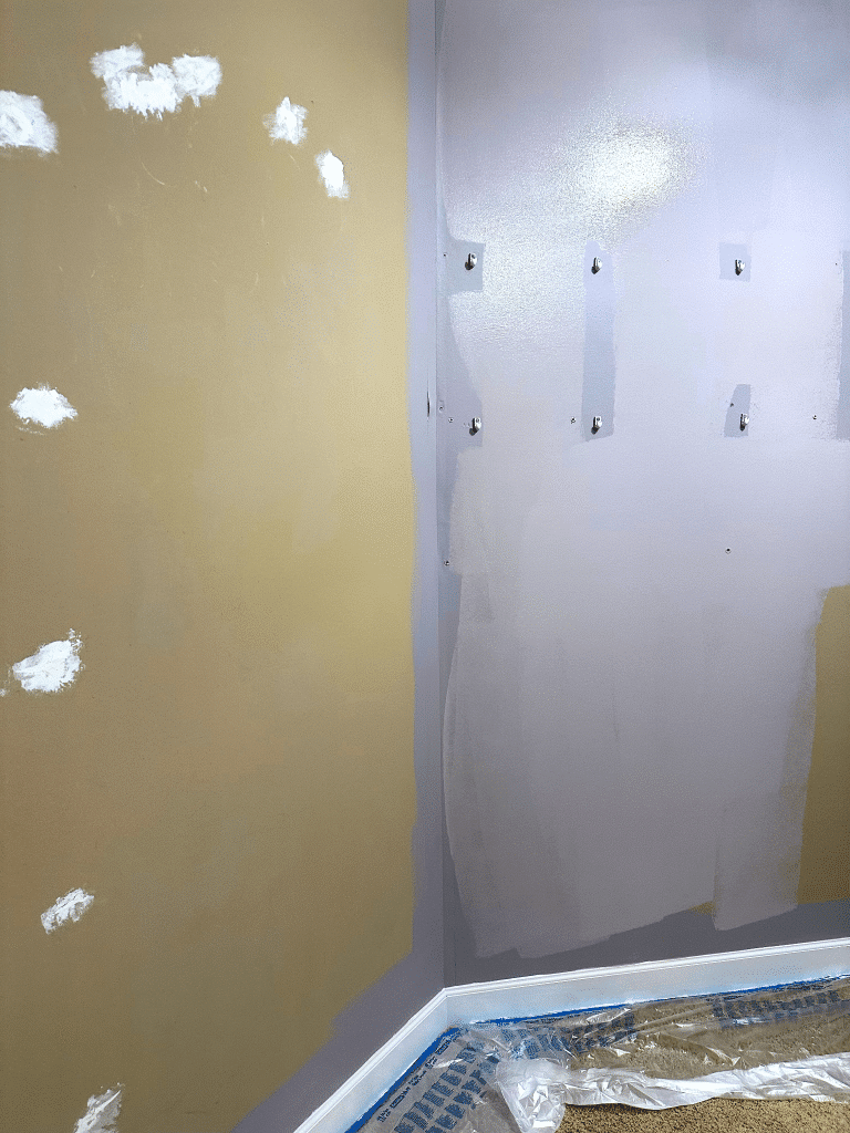 Painting walls in the walk-in closet