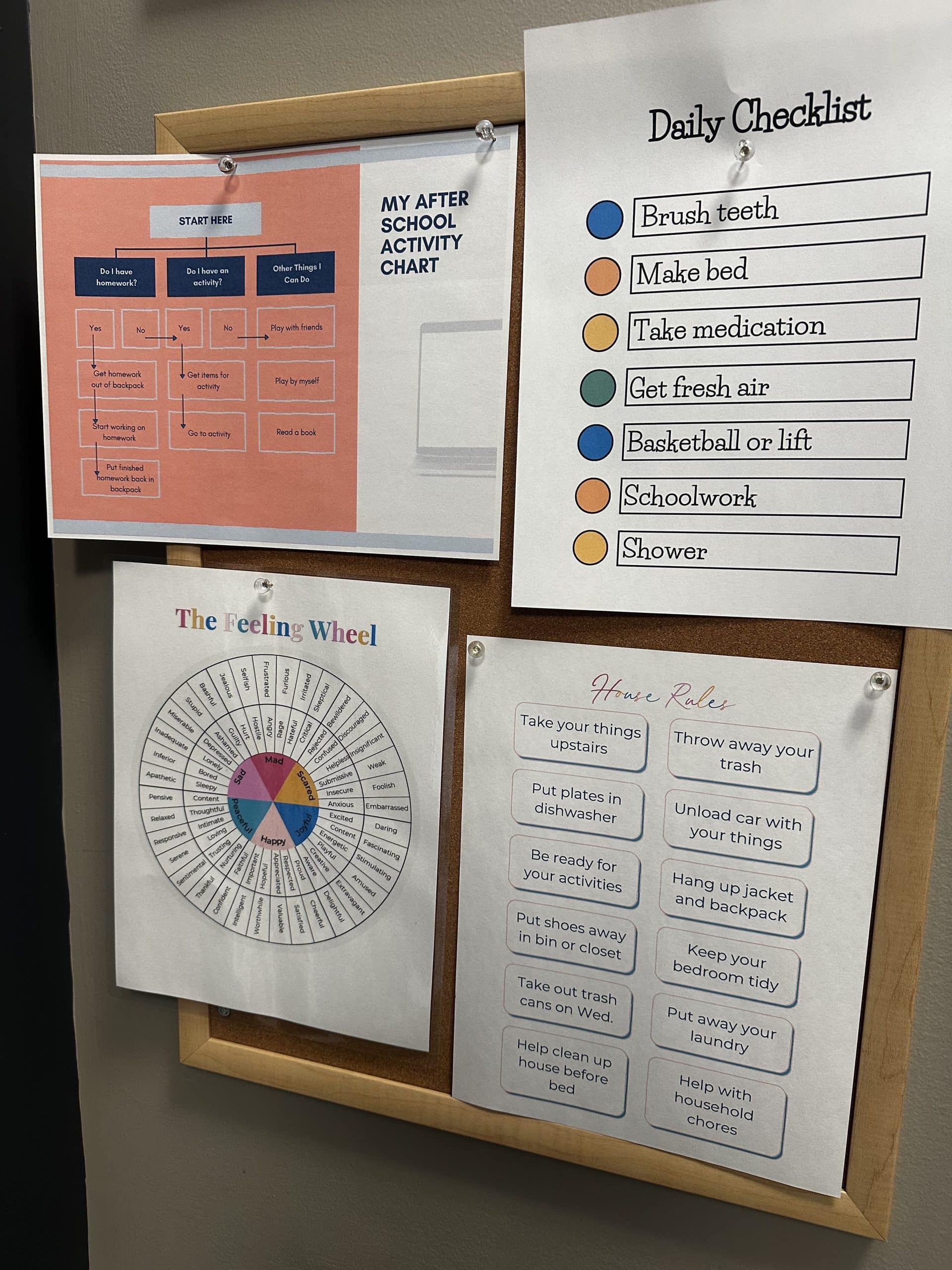 checklists on a bulletin board