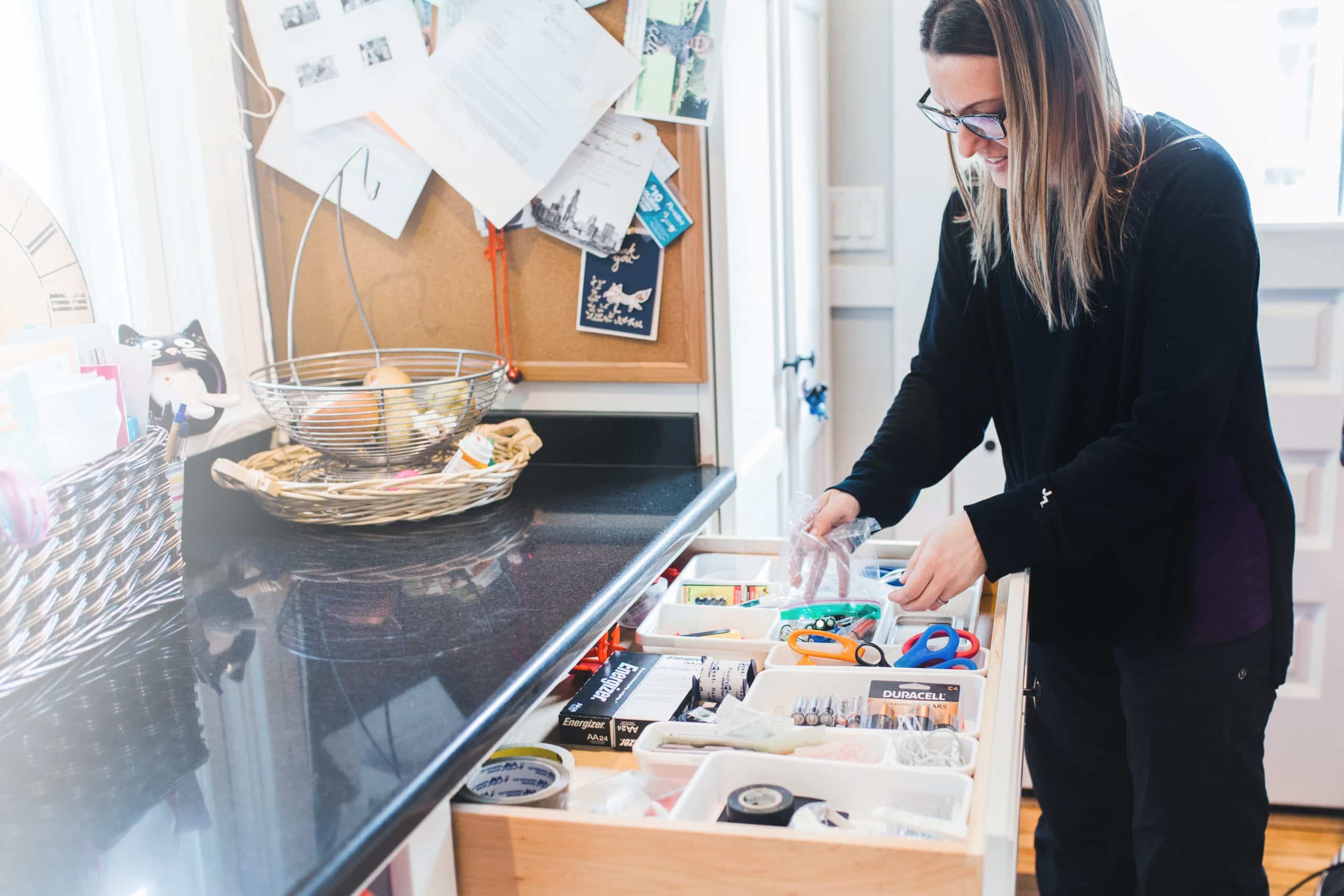junk drawer organizing